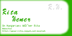 rita wener business card